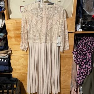 Zara nude lace nude dress